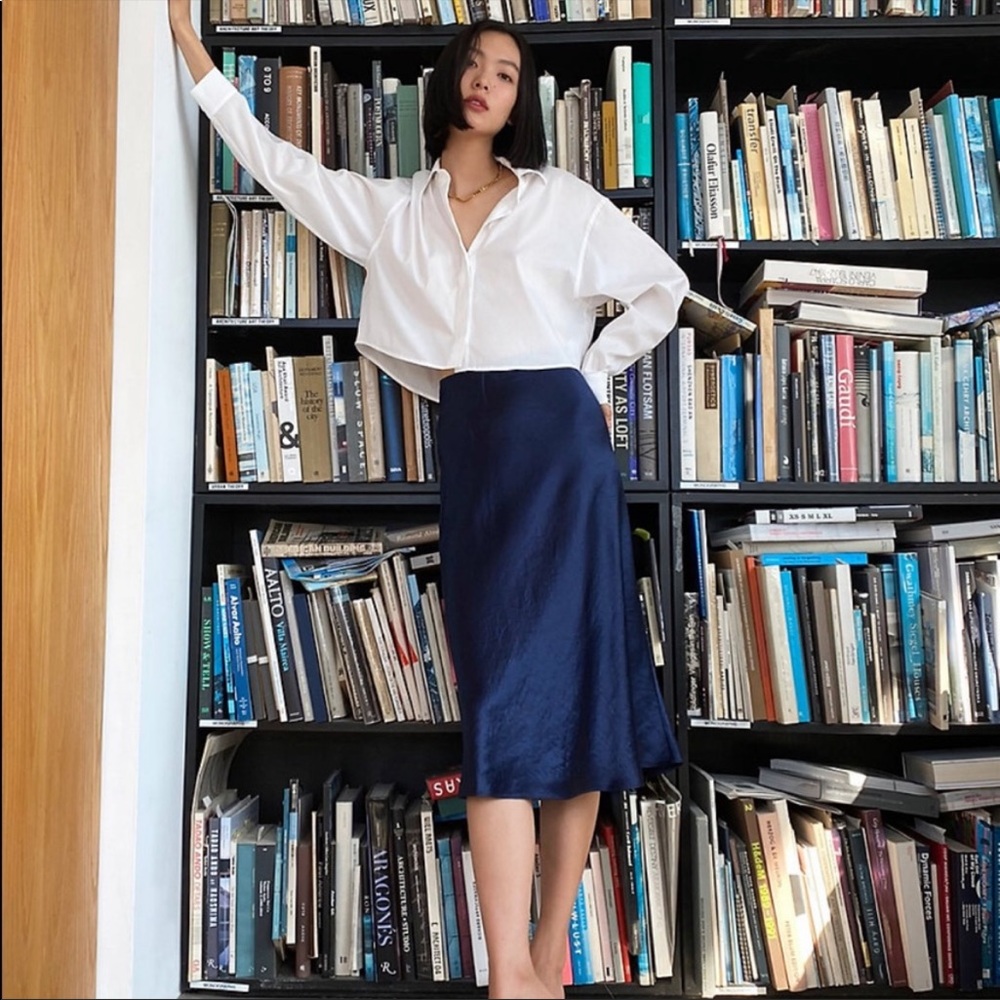 Aritzia babaton satin slip skirt